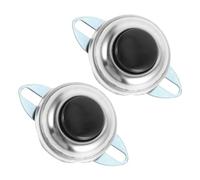 HOODANCOS Interrupteur Bouton-poussoir Klaxon Voiture 2pcs Métal Argenté Facile à Utiliser Compatible Véhicules Électriques et Tracteurs