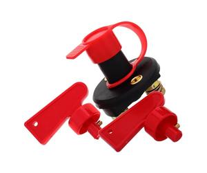 HOODANCOS Interrupteur de Déconnexion de Batterie de Camion Étanche avec Clé Rouge, Design à Deux Trous, Installation Facile pour Maintenance et Usage Camping-car