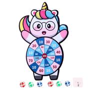 HOODANCOS Jeu de Fléchettes pour Garçon et Filles 4-12 3 Balles Collantes Licorne, Cible Murale Légère Crochet Adhésif, de Société Éducatif pour Coordination Œil-Main et Jeux D’intérieur