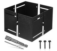 HOODANCOS Kit de Protection Réglable pour Poteaux Métalliques et Boîtes aux Lettres, Manchon Noir Résistant la Corrosion, Usage Extérieur pour Clôtures en Bois et Jardin