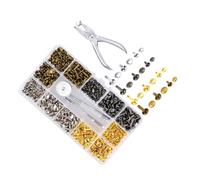 HOODANCOS Kit de Rivets Cuir Double Face avec Outils de Pose Couleurs pour Réparation et Loisirs Créatifs Incluant Pince Perforatrice et Boîte de Rangement