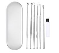 HOODANCOS Kit et Massage Conduit Auditif en Acier Inoxydable de Nettoyage des Oreilles Portable 6 Pièces Spirale pour Usage Quotidien et Voyage