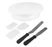 HOODANCOS Kit pour Décoration de Gâteaux avec Plateau Tournant Antidérapant Spatules Plastique et Racloir pour Pâtisserie Accessoires de Cuisson pour Création de Bordures Précises