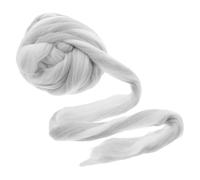 HOODANCOS Laine Cardée Imitation 250 G Gris Blanc Moucheté pour Feutrage à L'aiguille, Fil à Feutrer DIY, Matériel Loisirs Créatifs, Fabrication Balles de Séchage, Kit Mèche de Coton