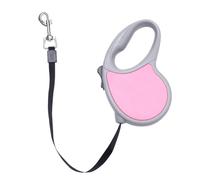 HOODANCOS Laisse Automatique Rétractable pour Chien et Chat Corde Télescopique de Traction Laisse de Dressage avec Frein Main Poignée Large Rose pour Petits et Moyens Animaux