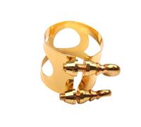 HOODANCOS Ligature à Double Filetage pour Saxophone Alto en Mi Bémol Attache Métallique Dorée Fixation pour Embouchure Réglable Vis Accessoire pour Saxophone Bakélite