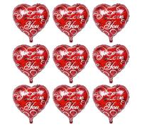 HOODANCOS Lot de 10 Ballons Aluminium 18 Pouces de Cœur Rouge Décoration Mariage et Saint-Valentin Ballon Décoratif Fête Romantique Réutilisable Ensemble pour Célébration et Photo