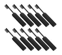 HOODANCOS Lot de 10 Brosses à Dents de Voyage Pliables Noires Poils Souples Compactes et Portables Étui Anti-Poussière pour Déplacement Randonnée et Camping
