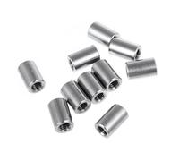 HOODANCOS Lot de 10 Écrous Ronds D’Accouplement en Acier Inoxydable 304 Cylindriques Allongés M6 10X15 MM Connecteurs Filetés pour Tiges de Soudage Usage Industriel et Construction