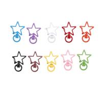 HOODANCOS Lot de 10 Mousquetons en Alliage D'étoile à Cinq Branches, Fermoirs Ouvrables pour Porte-clés, Accessoires DIY pour Bijoux et Cosplay Couleur Aléatoire