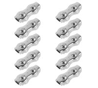 HOODANCOS Lot de 10 Pinces Clips Câbles en Acier Inoxydable M4 Double Boulon Duplex, Résistantes aux Intempéries, pour Câbles Métalliques et Usage Extérieur Sportif