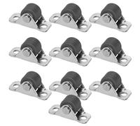 HOODANCOS Lot de 10 Roulettes Fixes Silencieuses en Caoutchouc Souple Extra-Plates Résistantes à L’Usure pour Meubles et Portes Coulissantes Protection Sol Bois et Carrelage