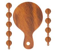 HOODANCOS Lot de 10 Set de Mini Planches à Découper Décoratives en Bois Finition Bois Naturel Planches Rondes Factices pour Décoration Artisanale et Scènes Cuisine Miniature