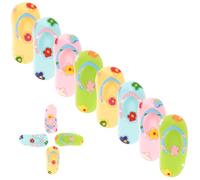 HOODANCOS Lot de 12 Breloques en Résine Style Tongs Hawaïennes DIY Couleurs Pastel Rose Clair Jaune Clair Bleu Lagon Mini Charms Décoratifs pour Coques de Téléphone et Créations Artisanales