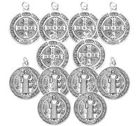 HOODANCOS Lot de 12 Breloques Pendentifs Saints en Alliage Argenté, Finition Soignée et Résistante, pour Bracelet DIY ou Souvenir Biblique Style Aléatoire