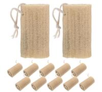 HOODANCOS Lot de 12 Éponges Exfoliantes Naturelles en Loofah Corps Taille Moyenne 10 CM Couleur Naturelle Gommage Doux Bain Maison Spa et Voyage