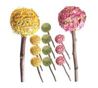 HOODANCOS Lot de 12 Jouets à Mâcher pour Petits Animaux Fonction de Broyage des Dents en Assortiment 3 Fleurs 4 Pièces Animaux Rongeurs Cobayes Lapins Hamsters