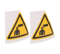 HOODANCOS Lot de 2 Autocollants Adhésifs Triangulaires Jaunes «Attention à la Tête» en PVC Réfléchissant 10X10 CM Signalisation Sécurité Industrielle pour Machines et Chantiers Panneau