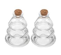 HOODANCOS Lot de 2 Bocaux à Souhaits en Verre Transparent 90 ML Forme Sapin de Noël Bouteilles Artisanales Soi-Même pour Décoration Festive Rangement et Activités Créatives de Nouvel an