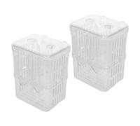 HOODANCOS Lot de 2 Boîtes D’Élevage en Acrylique Transparent pour Aquarium - Petit Bac de Reproduction Flottant pour Guppys Crevettes et Bettas - Boîte D’Isolement Sécurisée pour