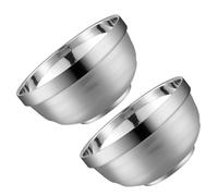 HOODANCOS Lot de 2 Bols en Acier Inoxydable 304 à Double Couche 13 Cm Bol Isotherme à Soupe Cuisine Maison pour Ramen Nouilles Instantanées et Conservation Alimentaire