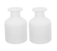 HOODANCOS Lot de 2 Flacons Diffuseurs Rechargeables en Verre Blanc 150ml Bâtonnets pour Aromathérapie, Design Élégant et Entretien Facile pour Salons et Chambres