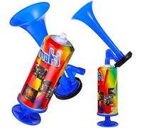HOODANCOS Lot de 2 Klaxons à Main Bleus Poignée Pompe à Air Portable Klaxon de Supporters Polyvalent pour Matchs de Football Événements Sportifs et Fêtes Corne Bruyante Légère et