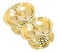 HOODANCOS Lot de 2 Lampes à Huile Vintage en Alliage Doré 7 Cm, Petites Lampes à Pétrole pour Culte Bouddhiste et Décoration Intérieure de Temples, Support D’offrande Traditionnelle