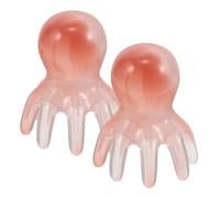 HOODANCOS Lot de 2 Masseurs de Cuir Chevelu Pieuvre Large 8 Tentacules en Résine Rose, Outil de Massage Gua Sha Portatif pour Relaxation du Cuir Chevelu, Détente Tête et Bien-être Quotidien