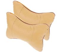 HOODANCOS Lot de 2 Oreillers Cervicaux en Acrylique Beige pour Voiture, Soutien du Cou Ergonomique, Améliore la Posture, Protège-Cou de Voyage pour Siège Auto