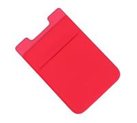 HOODANCOS Lot De 2 Porte-Cartes Adhésifs Double Couche pour Téléphone Portable, Support Téléphone Rouge, Tissu Élastique Solide, Pochette Fine Et Résistante, Usage Quotidien, Format