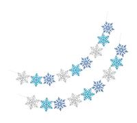 HOODANCOS Lot de 2 sets de Banderoles Suspendues Flocons de Neige en Papier Blanc Décoration de Drapeaux pour Noël Bannière Suspendue Festive pour Maison Bureau et Fête Intérieure Déco