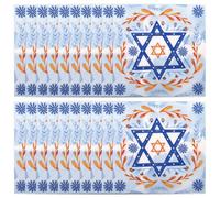 HOODANCOS Lot de 20 Serviettes Jetables en Papier Bleu Doux pour Hanoukka, Décorées D’étoiles de David Hexagonales, pour Célébrations, Fêtes et Dîners Festifs