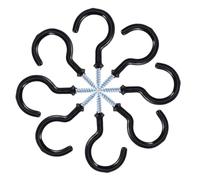 HOODANCOS Lot de 24 Crochets à Tasse en Acier Plastifié Noir 2 Pouces Crochets Point D’Interrogation Cuisine et Rangement Ustensiles Supports Porte-Serviettes Résistants pour Organisation