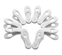 HOODANCOS Lot de 25 Pinces à Linge Coupe-Vent en Plastique Blanc Grandes Accessoires Pratiques pour Étendoir à Linge Maintien Antidérapant pour Vêtements Serviettes et sous-Vêtements