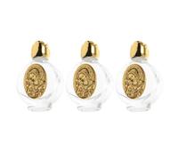 HOODANCOS Lot de 3 Bouteilles en Verre Décoratives à Eau Bénite Relief, Réutilisables, pour Festival et Cadeau aux Amis ou Parents