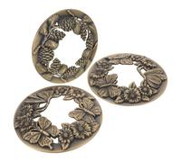 HOODANCOS Lot de 3 Couvercles Métalliques pour Pots de Bougies Parfumées 8 CM Finition Bronze Reliefs Combustion Uniforme de Fumée Décoration Intérieure