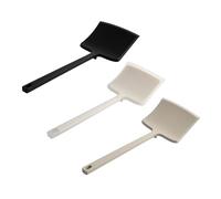 HOODANCOS Lot de 3 Spatules Larges en Silicone Antiadhésives pour Pizza Crêpes et Œufs Résistantes à la Chaleur Bords Arrondis Semi-Transparent Blanc et Noir pour Cuisson Familiale