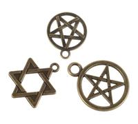 HOODANCOS Lot de 30 Pendentifs Pentacle en Alliage Doré, Résistant à L'usure et Brillant, pour Création Bijoux et Occasions Diverses