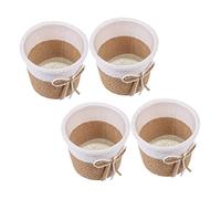 HOODANCOS Lot de 4 Cache Pots en Osier en Corde de Papier, Pots de Fleurs Imitation Tissé, Décor Créatif et Étanche pour Fleurs et Cactus la Maison L'hôtel