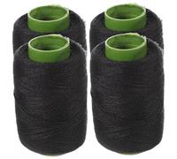 HOODANCOS Lot De 4 Cônes De Fil à Coudre Noir 300 Mètres Pour Perruques, Fil à Coudre En Polyester Haute Résistance, Adapté Couture Main Et Quilting, Usage Domestique Et Professionnel