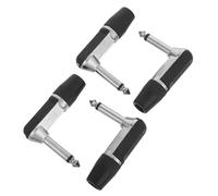 HOODANCOS Lot de 4 Fiches Jack Mono Coudées 65 MM pour Microphone Connecteurs de Soudage Audio Robustes Adaptateurs Coudés pour Câbles de Haut-Parleur Compatibles Guitare et Systèmes