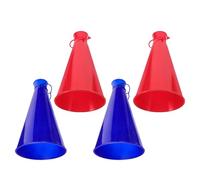 HOODANCOS Lot de 4 Klaxons de Stade Portables en Plastique Étanche 2 Rouges 2 Bleus Accessoires de Fête et Encouragements pour Matchs de Football et Activités de Plein Air