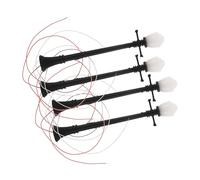 HOODANCOS Lot de 4 Lampadaires Miniatures LED Noirs en Abs Double Tête, Éclairage Facile à Installer pour Paysages Miniatures et Mini Jardins Décoratifs