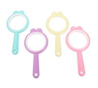 HOODANCOS Lot de 4 Loupes de Poche Portables en Plastique Coloré Poignée Ergonomique Grossissement Précis Outils Scientifiques pour Garçon et Filles et Loupe de Lecture pour Seniors