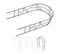 HOODANCOS Lot de 4 Mini Arches Décoratives en Fer Forgé Café Rouille et Blanc, Accessoires Jardin Miniature pour Maison de Poupée, Cadres D'arche pour Micro-Paysage, Décoration Extérieure