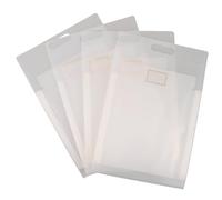 HOODANCOS Lot de 4 Pochettes à Documents Extensibles A4 avec Soufflets Organiseur de Dossiers en Plastique Blanc Poignée de Transport Rangement Bureau et École Porte-Reçus Pratique et
