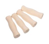 HOODANCOS Lot de 4 Poignées en Bois 11 CM pour Outils et Accessoires de Barbecue Poignée de Rechange Ergonomique pour Ustensiles de Cuisson et Gril Compatible la Cuisine en Plein Air