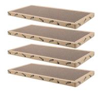 HOODANCOS Lot de 4 Tapis à Griffer Carrés 424 X 21 CM en Sisal Naturel et Carton Ondulé Griffoirs Plats pour Chat Protection Anti-Griffures pour Canapé et Meubles Usage Intérieur