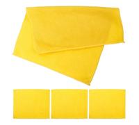 HOODANCOS Lot de 4 Torchons Cuisine en Microfibre Super Absorbante 30X38 CM Essuie-Vaisselle Multifonctionnels Chiffons de Nettoyage Réutilisables Cuisine et Salle de Bain Couleur Jaune